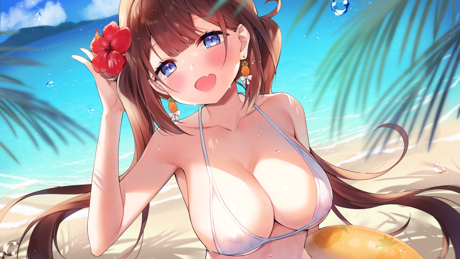 ayamy ayamy_(vtuber) bikini_top erect_nipples swimsuits wet