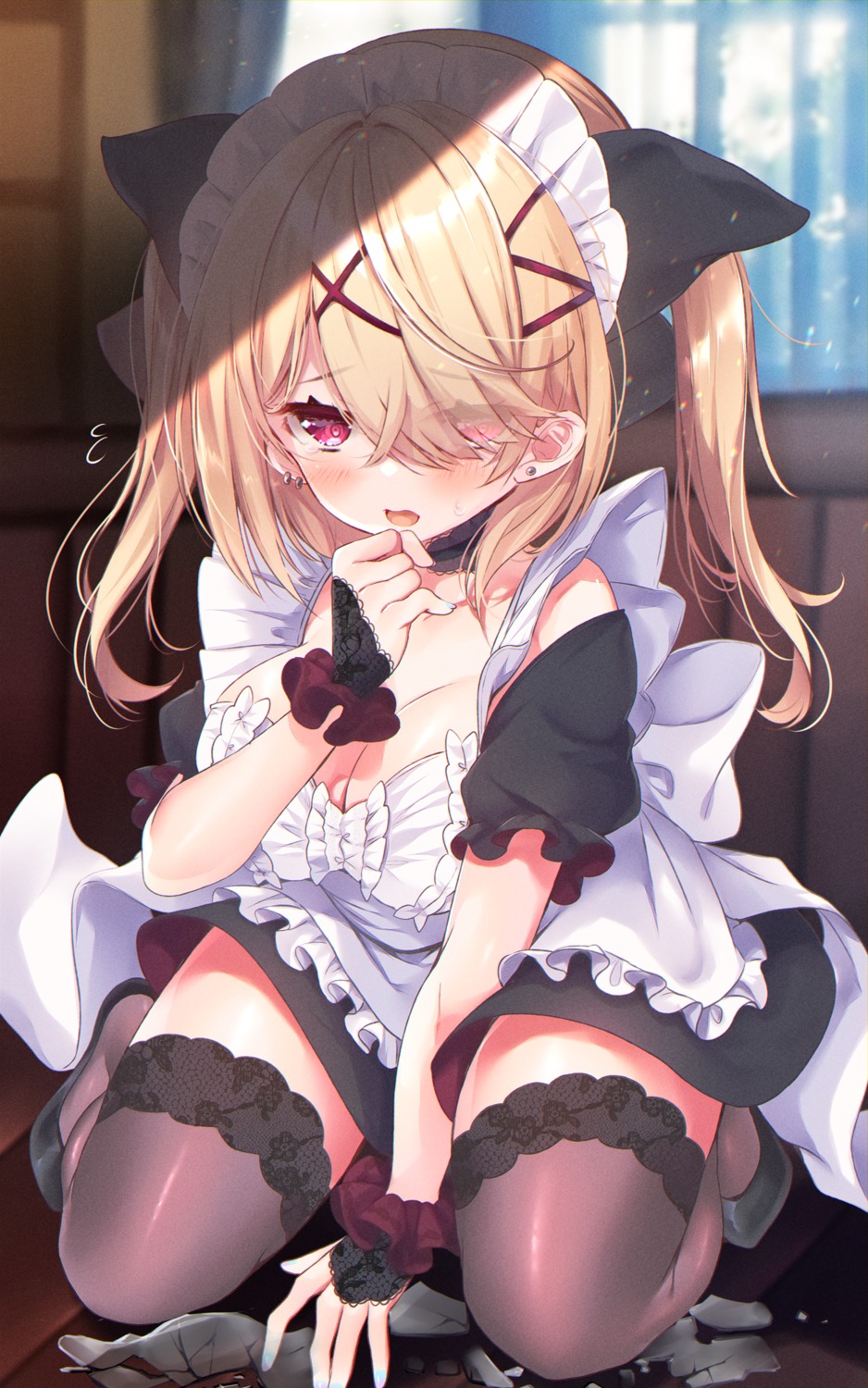 ko_yu maid no_bra thighhighs