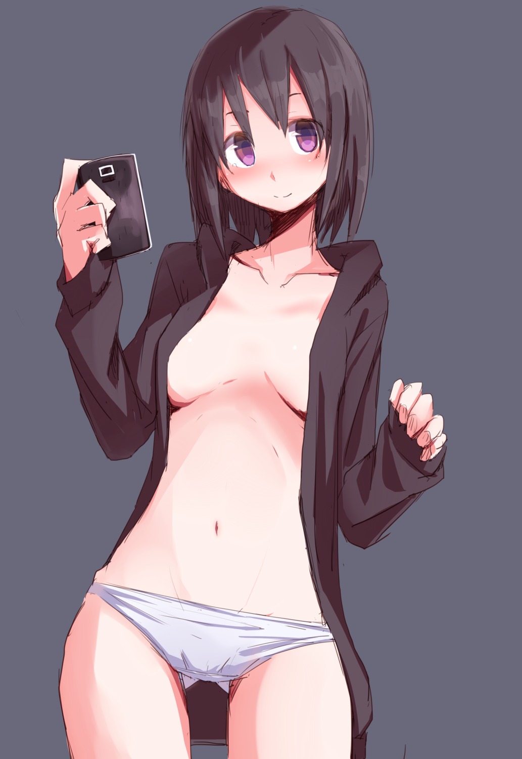 nekonekocha no_bra open_shirt pantsu