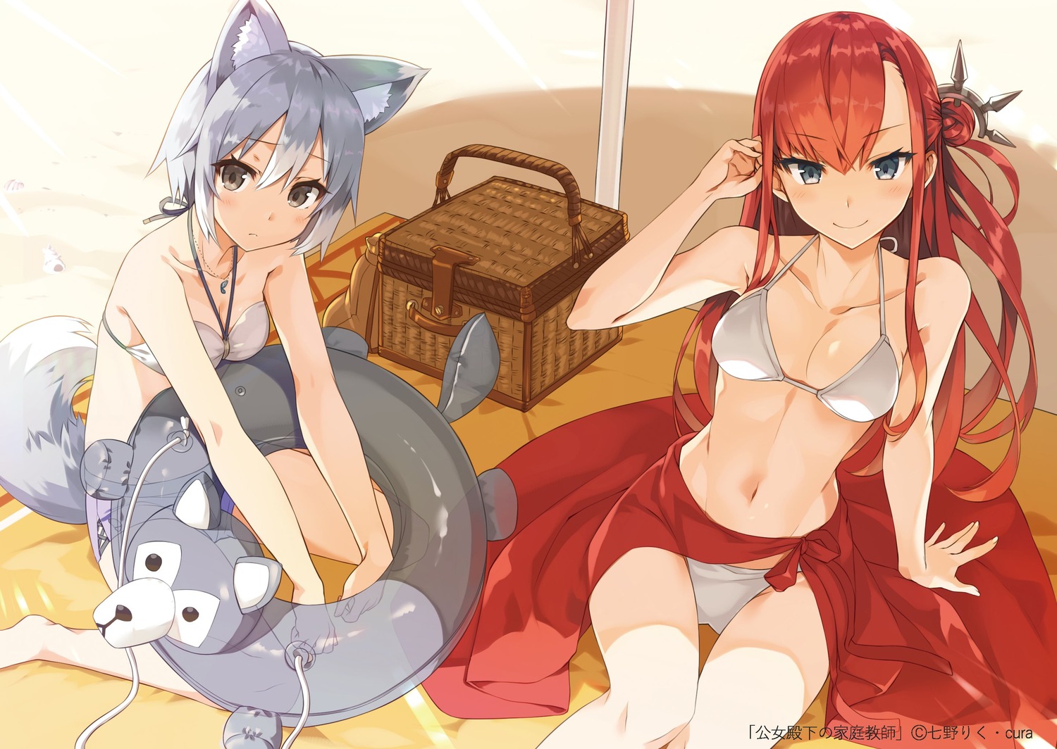 animal_ears bikini cura koujo_denka_no_kateikyoushi lydia_leinstar swimsuits tail