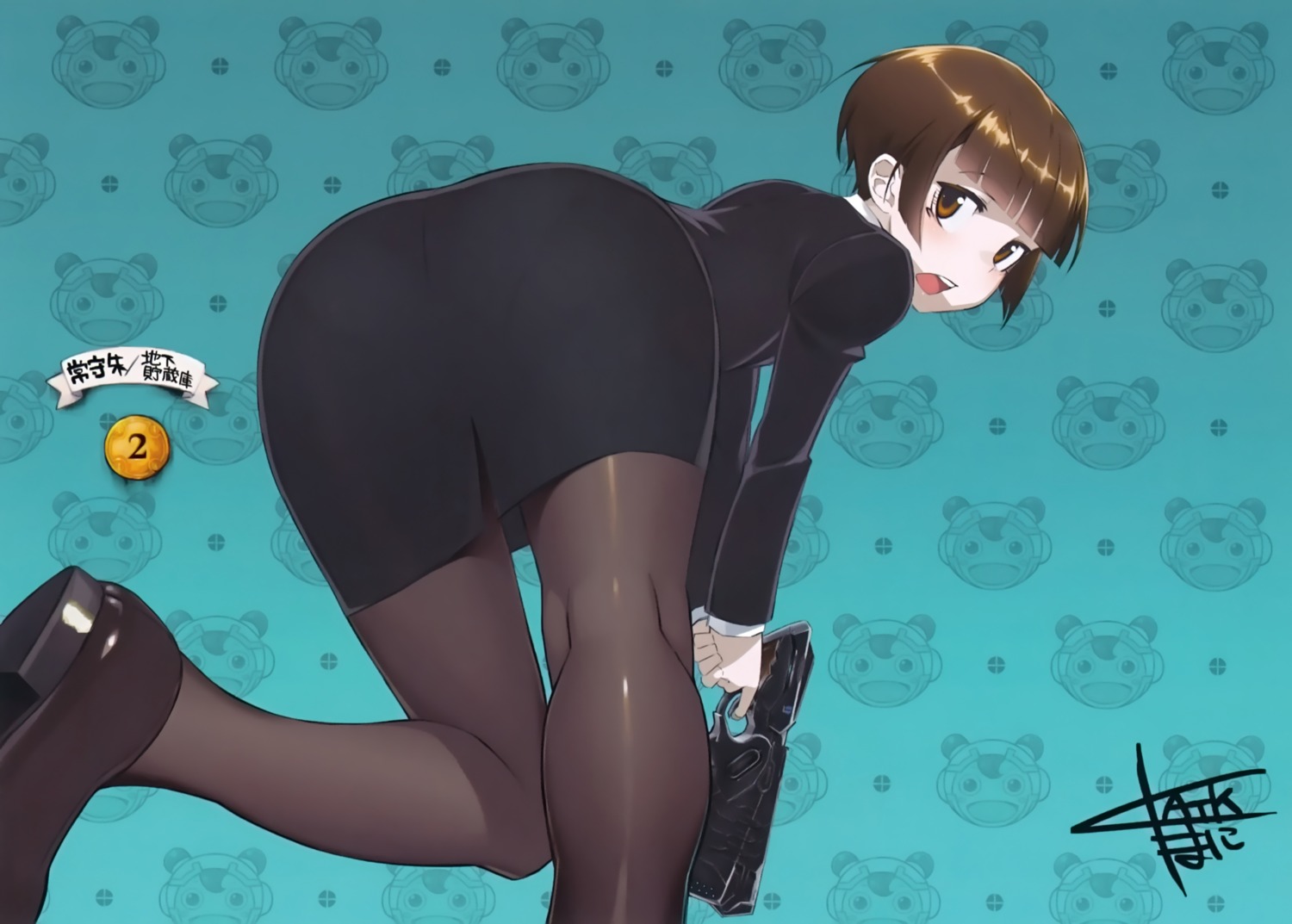 ass business_suit gun namaniku_atk pantyhose psycho-pass tsunemori_akane