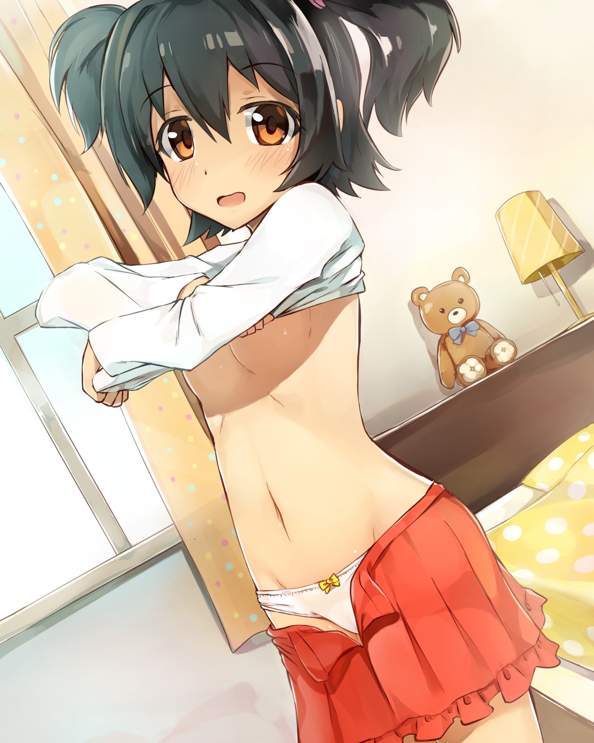 akagi_miria loli no_bra pantsu seneto shirt_lift the_idolm@ster the_idolm@ster_cinderella_girls the_idolm@ster_cinderella_girls_u149 underboob undressing