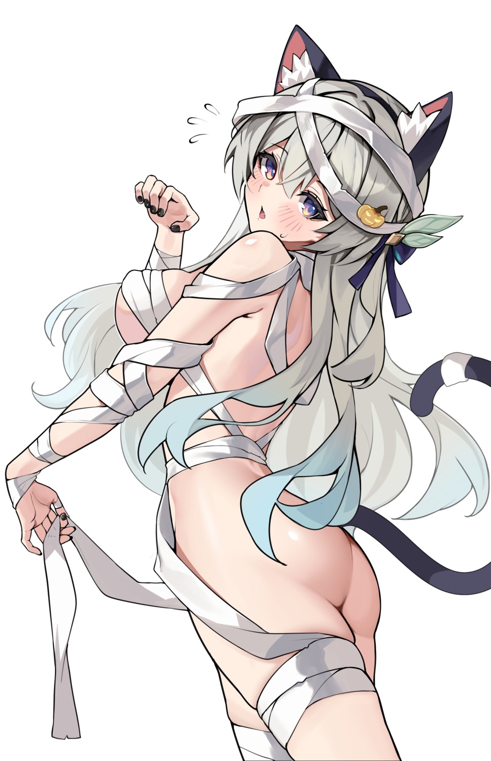 animal_ears ass bandages firefly honkai:_star_rail matrix16 naked_ribbon nekomimi tail