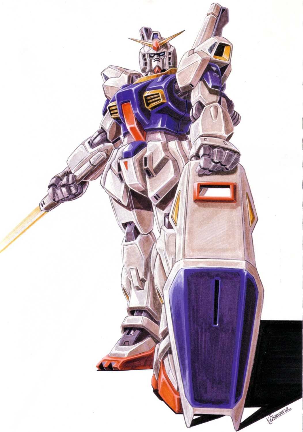 gundam gundam_mark_ii mecha okawara_kunio zeta_gundam