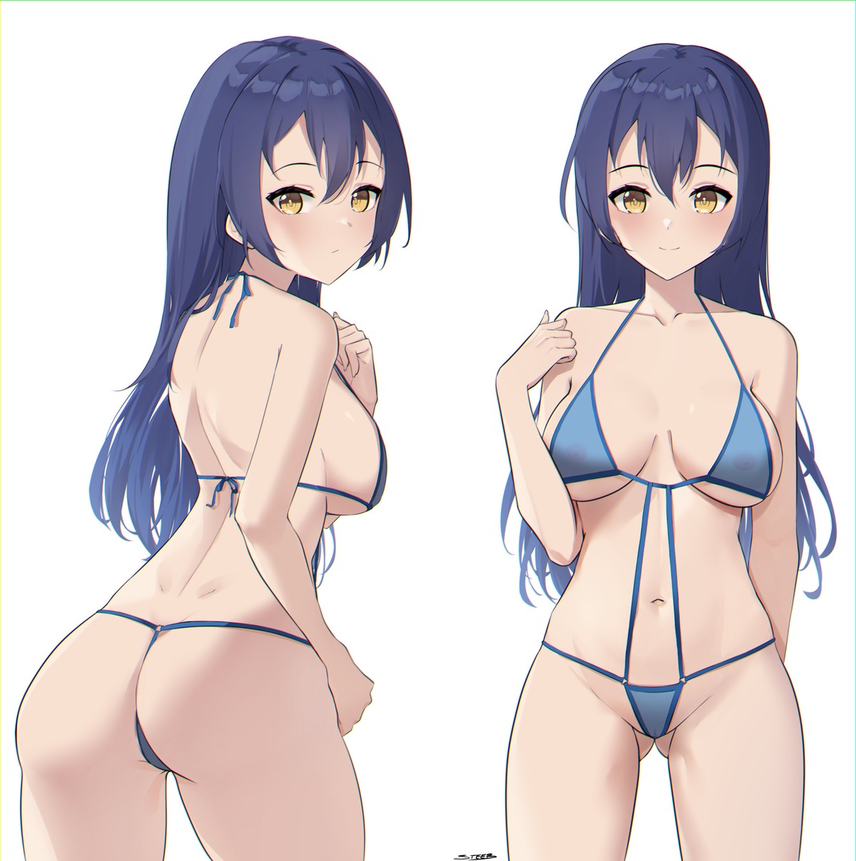 ass bikini cameltoe love_live! nipples sonoda_umi steeb swimsuits thong