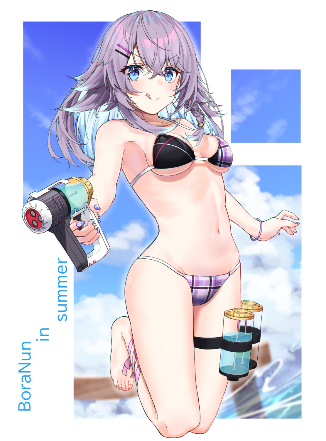 bikini garter gun kiaoekakishitai nijisanji nijisanji_kr nun_bora swimsuits