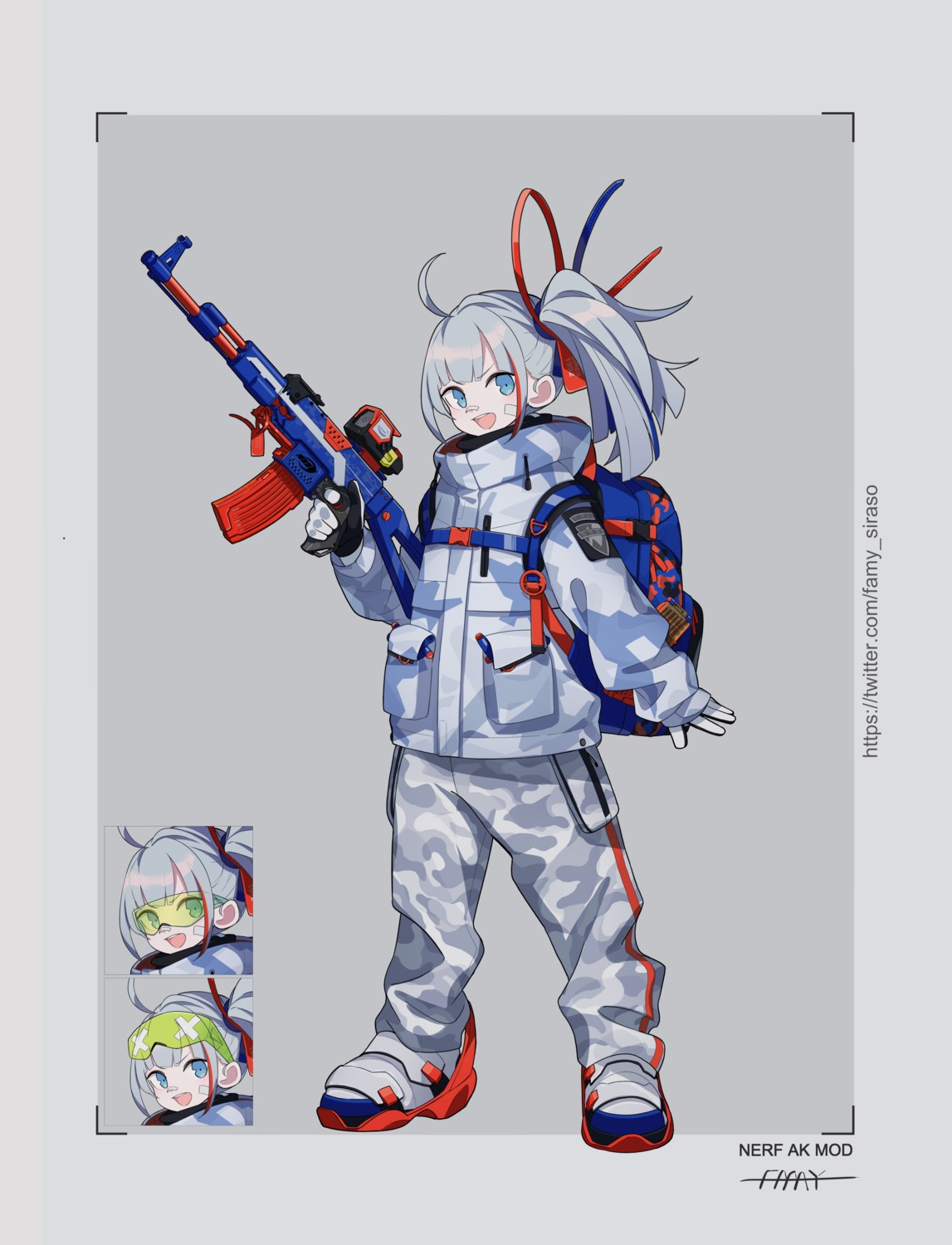 bandaid character_design fami_(yellow_skies) gun uniform