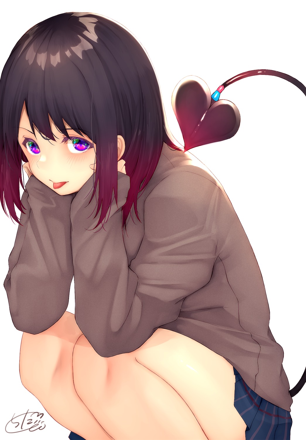 chita_(ketchup) seifuku skirt_lift sweater tail