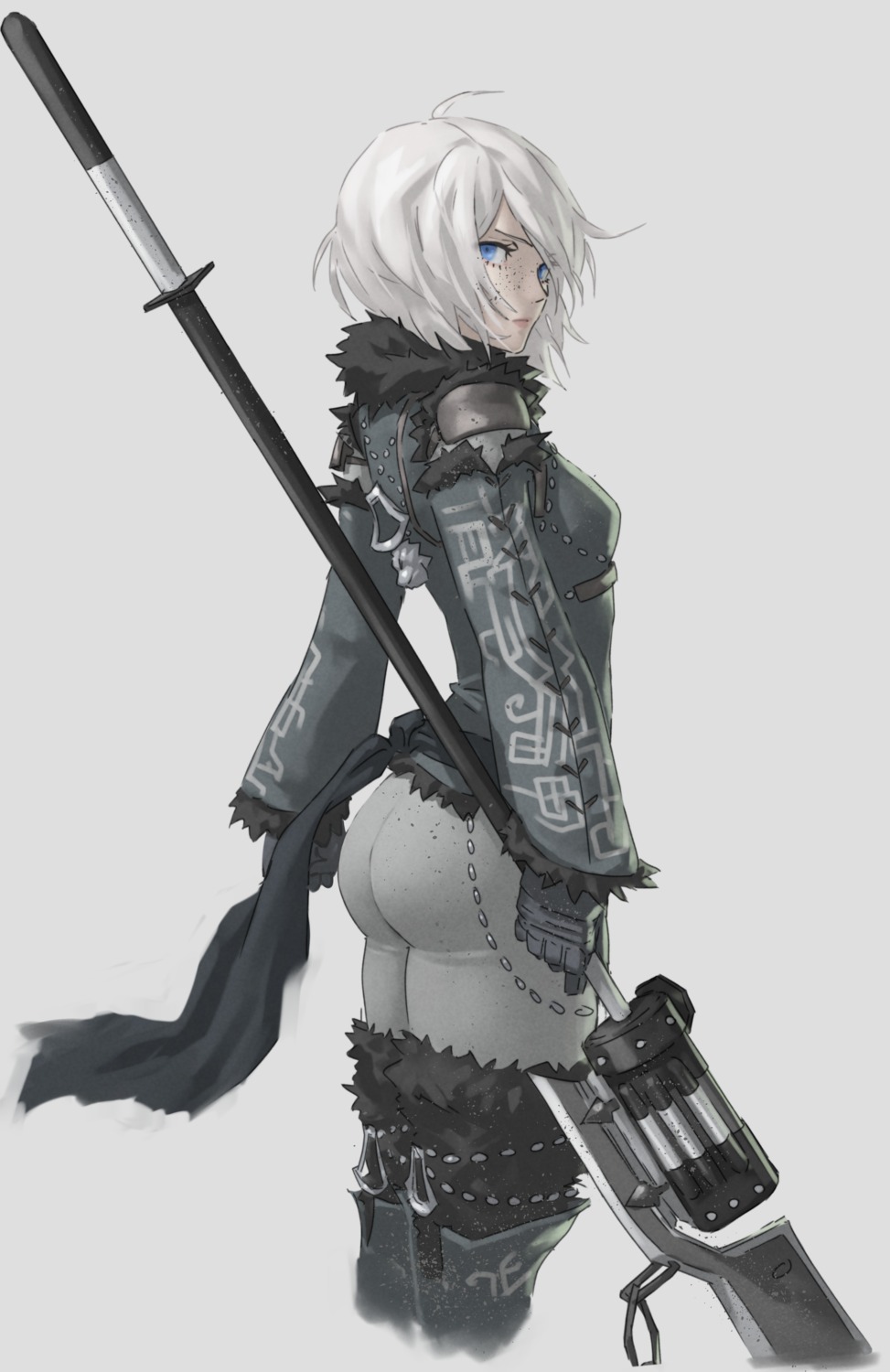 ass nier nier_automata ozkh thighhighs weapon yorha_type_a_no.2