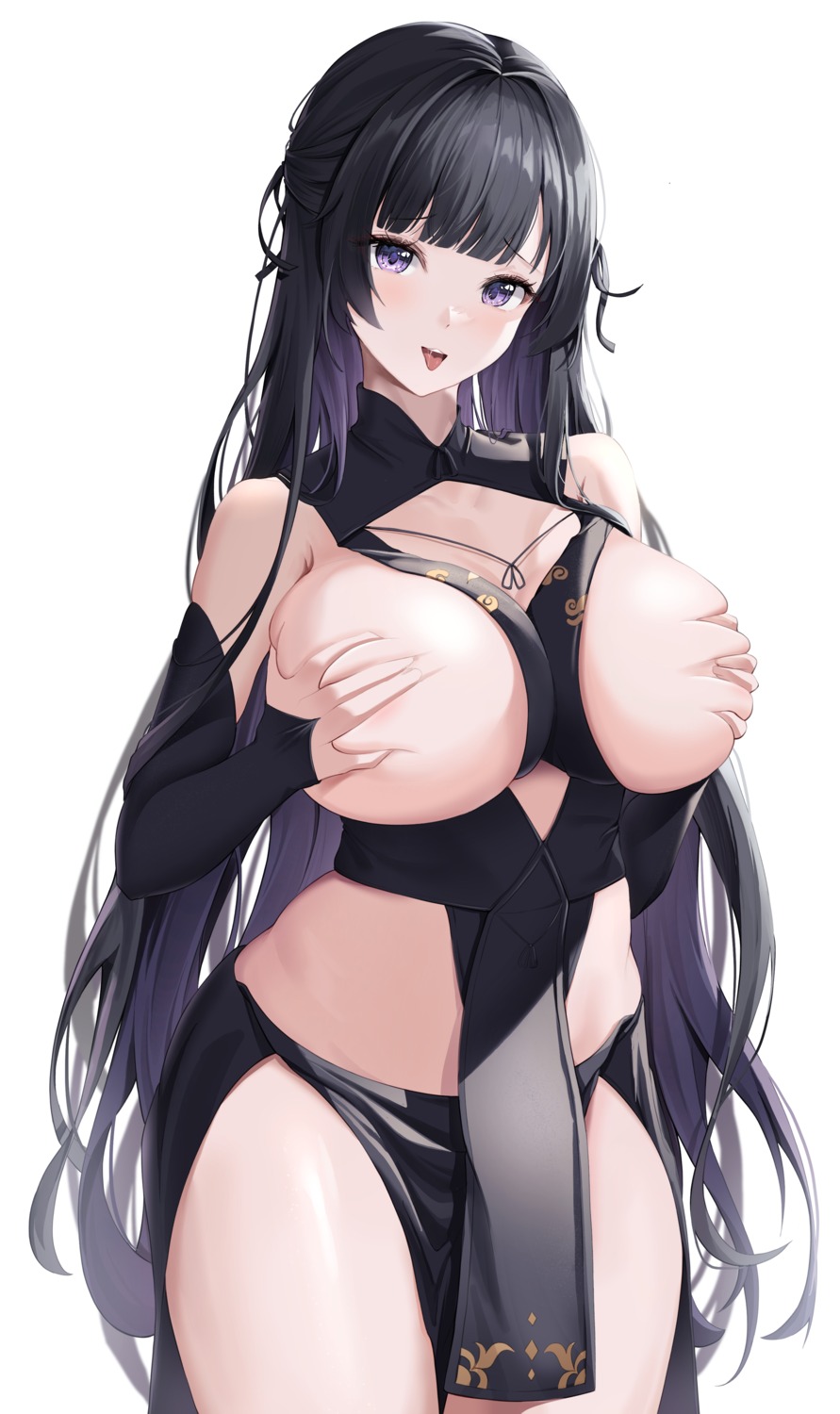 aria_(eurasia) asian_clothes breast_hold breasts no_bra tagme