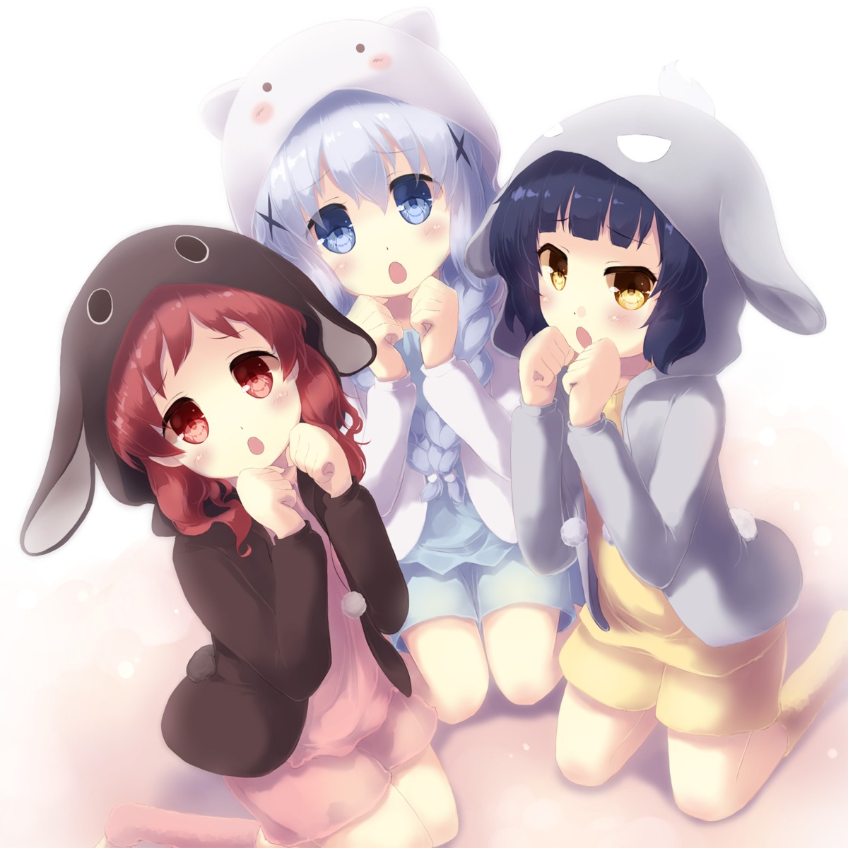 animal_ears anko_(gochuumon_wa_usagi_desuka?) bunny_ears gengetsu_chihiro gochuumon_wa_usagi_desu_ka? jouga_maya kafuu_chino natsu_megumi tail tippy_(gochuumon_wa_usagi_desu_ka?) wild_geese