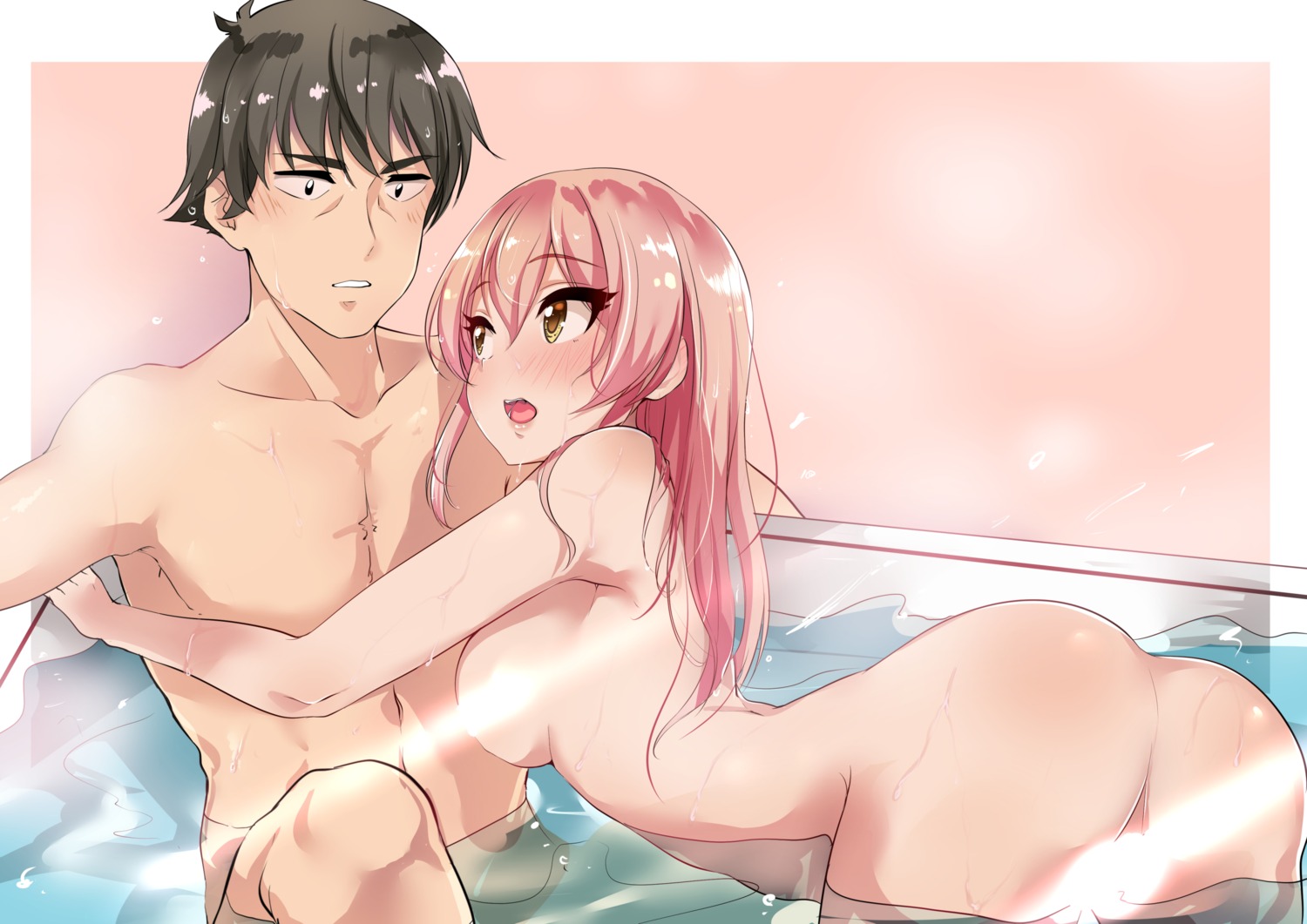ass bathing censored jougasaki_mika murabito_c naked producer the_idolm@ster the_idolm@ster_cinderella_girls wet