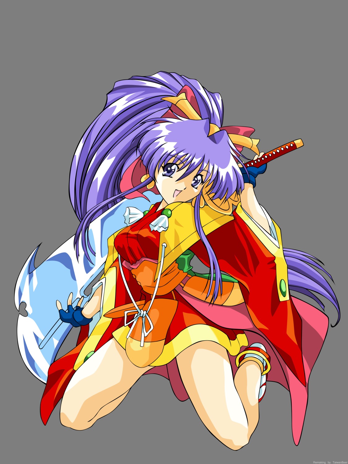 dancing_blade momohime transparent_png vector_trace watermark