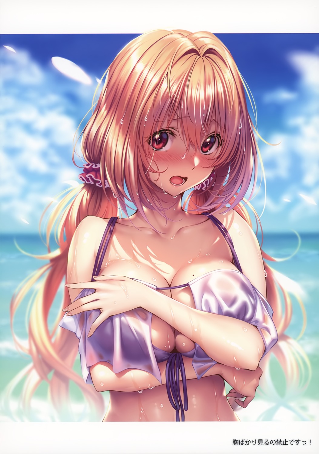 bikini_top cleavage hanikami_kanojo hiiragi_sano piromizu swimsuits wet