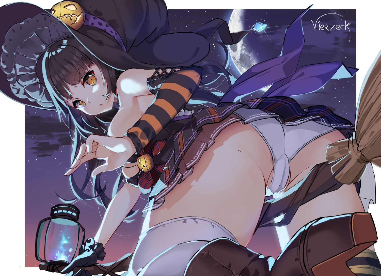 ass cameltoe erect_nipples halloween heels no_bra pantsu skirt_lift thighhighs vierzeck witch