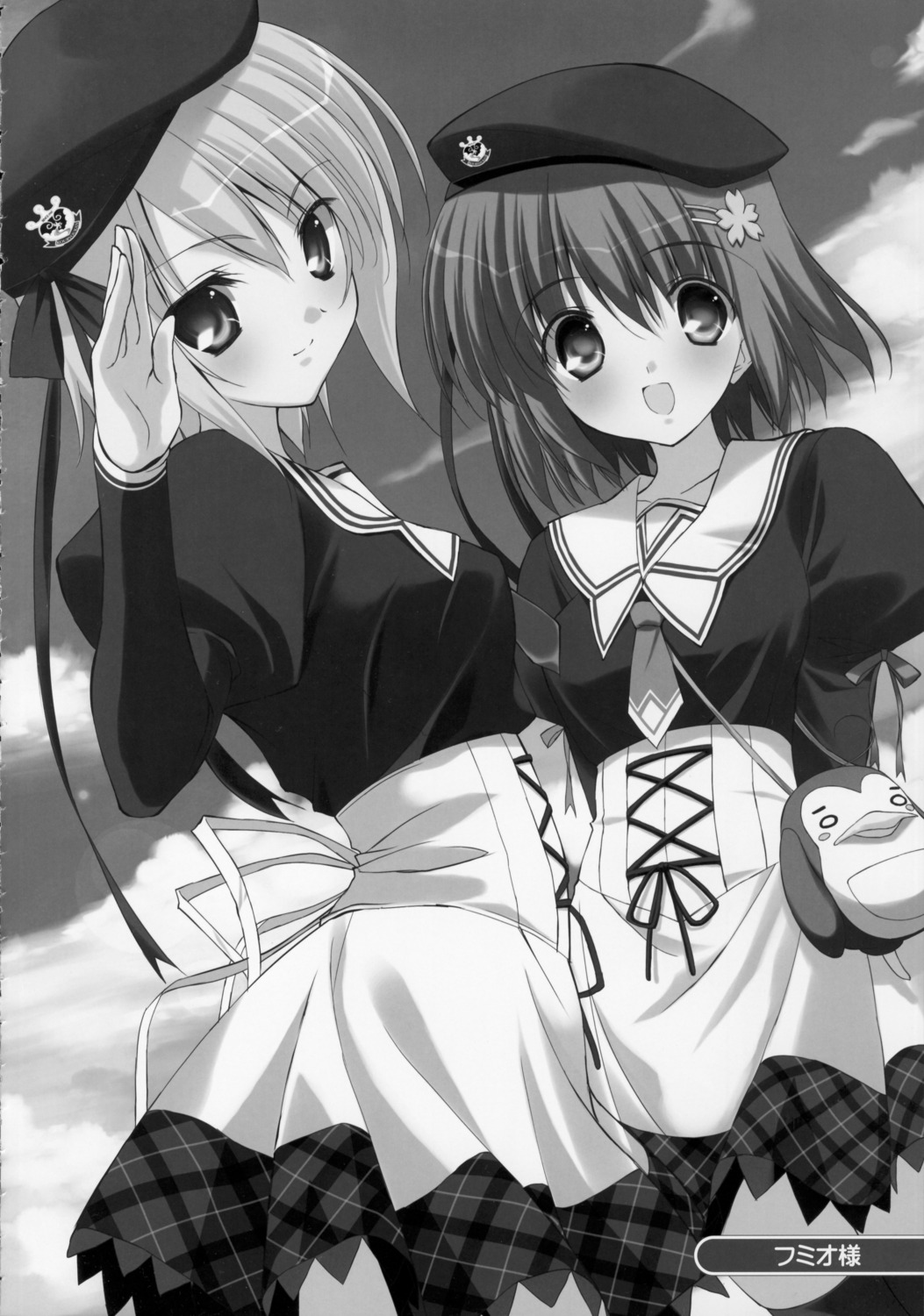 11eyes fumio minase_yuka monochrome natsuki_kaori seifuku