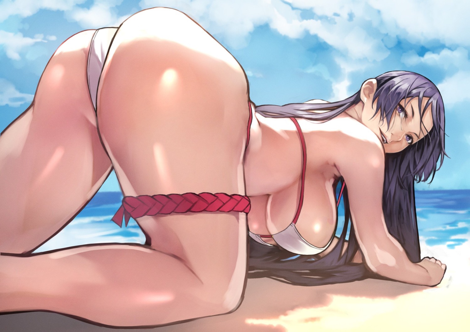 ass bikini fate/grand_order minamoto_no_raikou_(fate/grand_order) swimsuits thong yoshio_(55level)