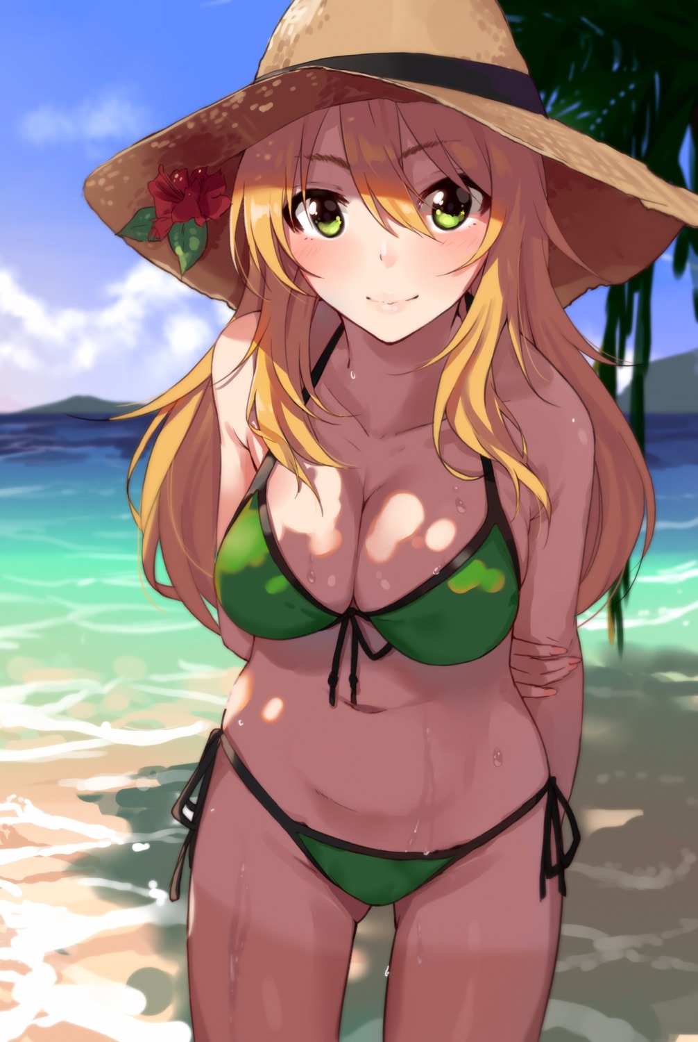 bikini cleavage hoshii_miki kurokin swimsuits tan_lines the_idolm@ster wet