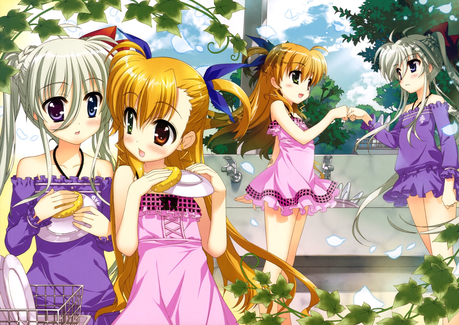 dress einhart_stratos fujima_takuya heterochromia mahou_shoujo_lyrical_nanoha mahou_shoujo_lyrical_nanoha_vivid summer_dress vivio