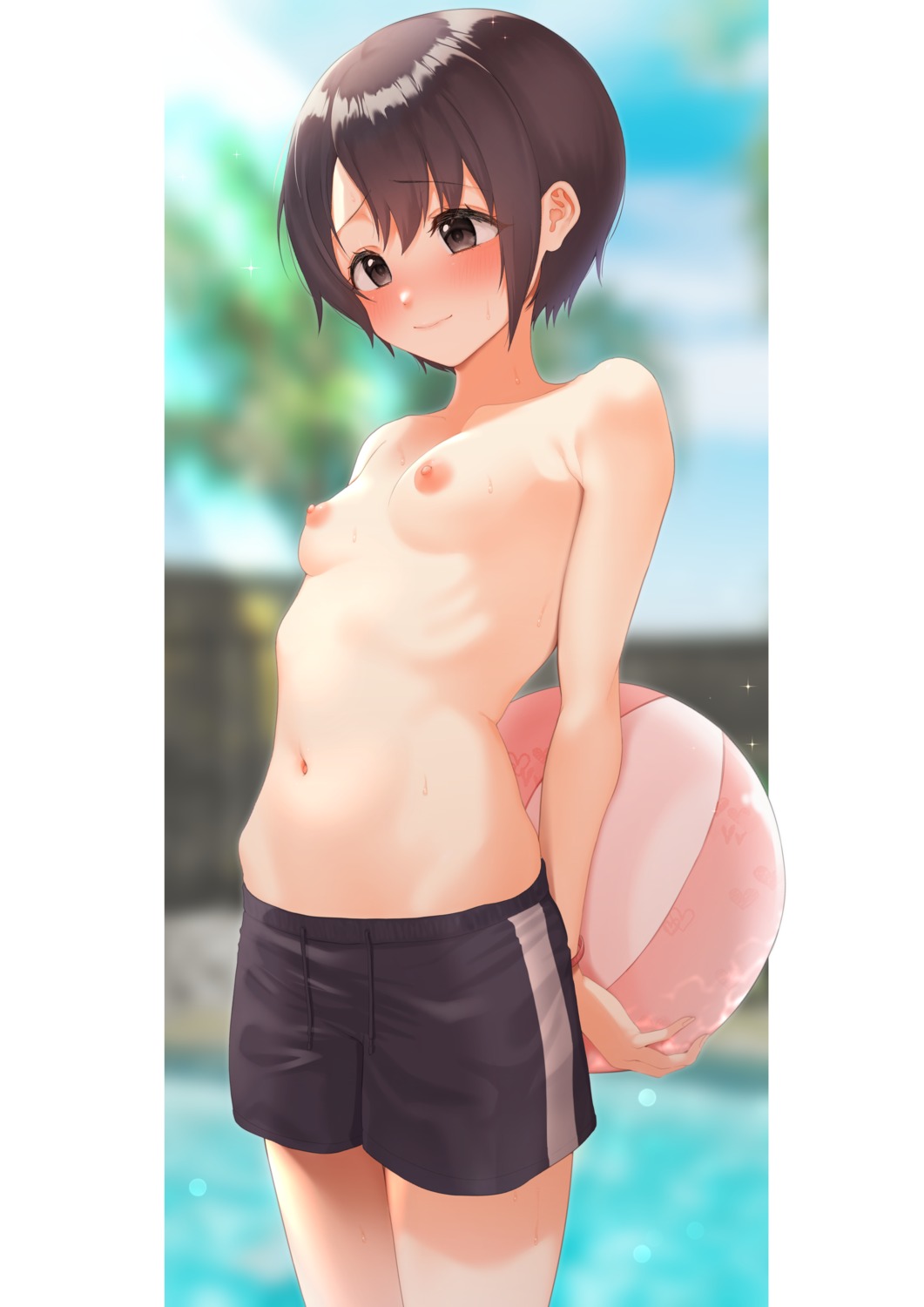 crossdress nipples otokura_yuuki swimsuits takio_(kani_sama) the_idolm@ster the_idolm@ster_cinderella_girls topless