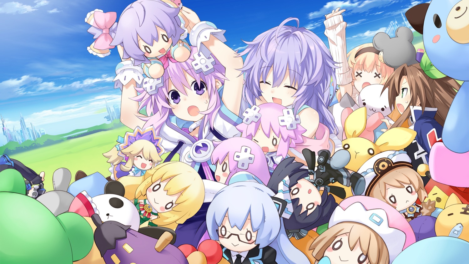 blanc bodysuit choujigen_game_neptune compa dogoo histoire if_(choujigen_game_neptune) kami_jigen_game_neptune_v kiseijou_rei megane nepgear neptune noire pururut ram_(choujigen_game_neptune) rom_(choujigen_game_neptune) tsunako uni_(choujigen_game_neptune) vert