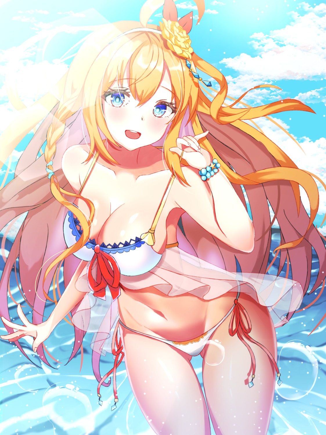 bikini cleavage pecorine princess_connect princess_connect!_re:dive see_through swimsuits tia_(4017342) wet