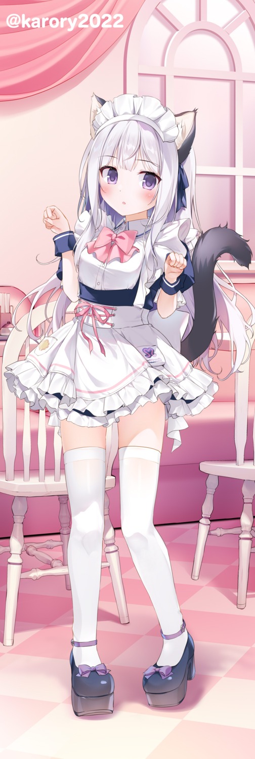 animal_ears karory maid nekomimi tail thighhighs