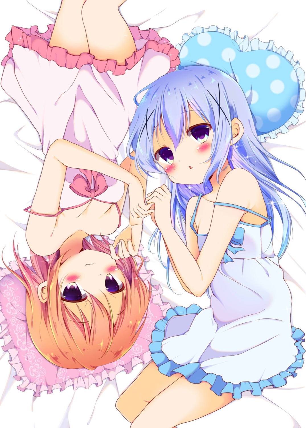 cleavage dress gochuumon_wa_usagi_desu_ka? hoto_cocoa kafuu_chino kiyo_(yamazoe1122)