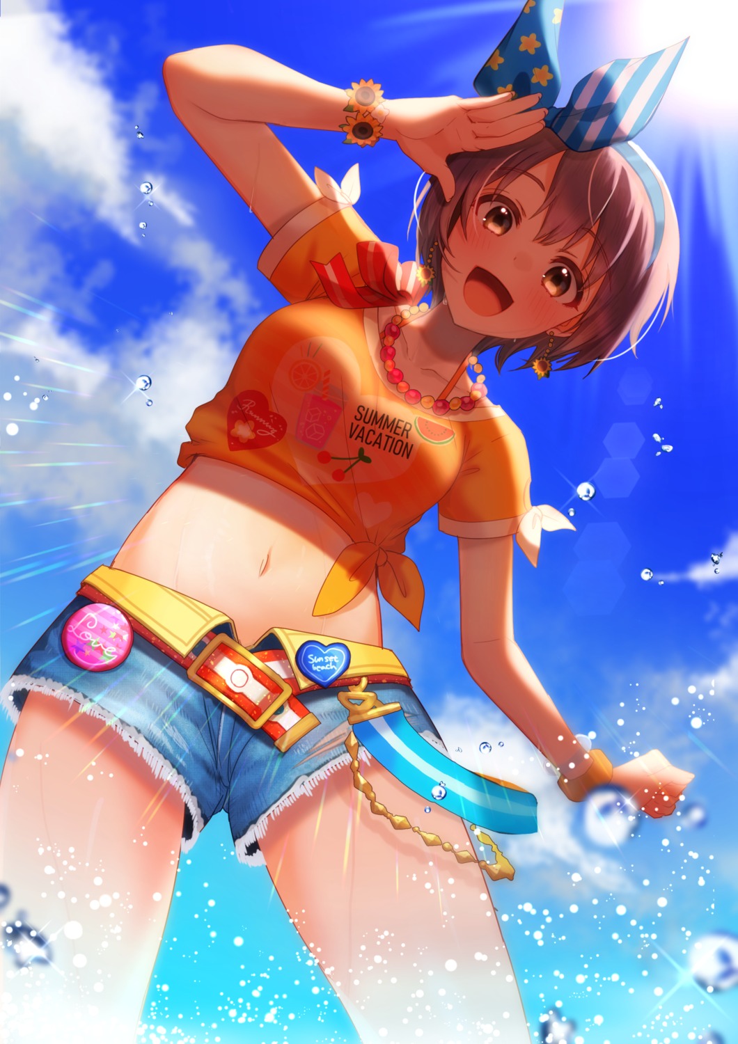 bikini_top ichimi shirt_lift swimsuits torn_clothes wet