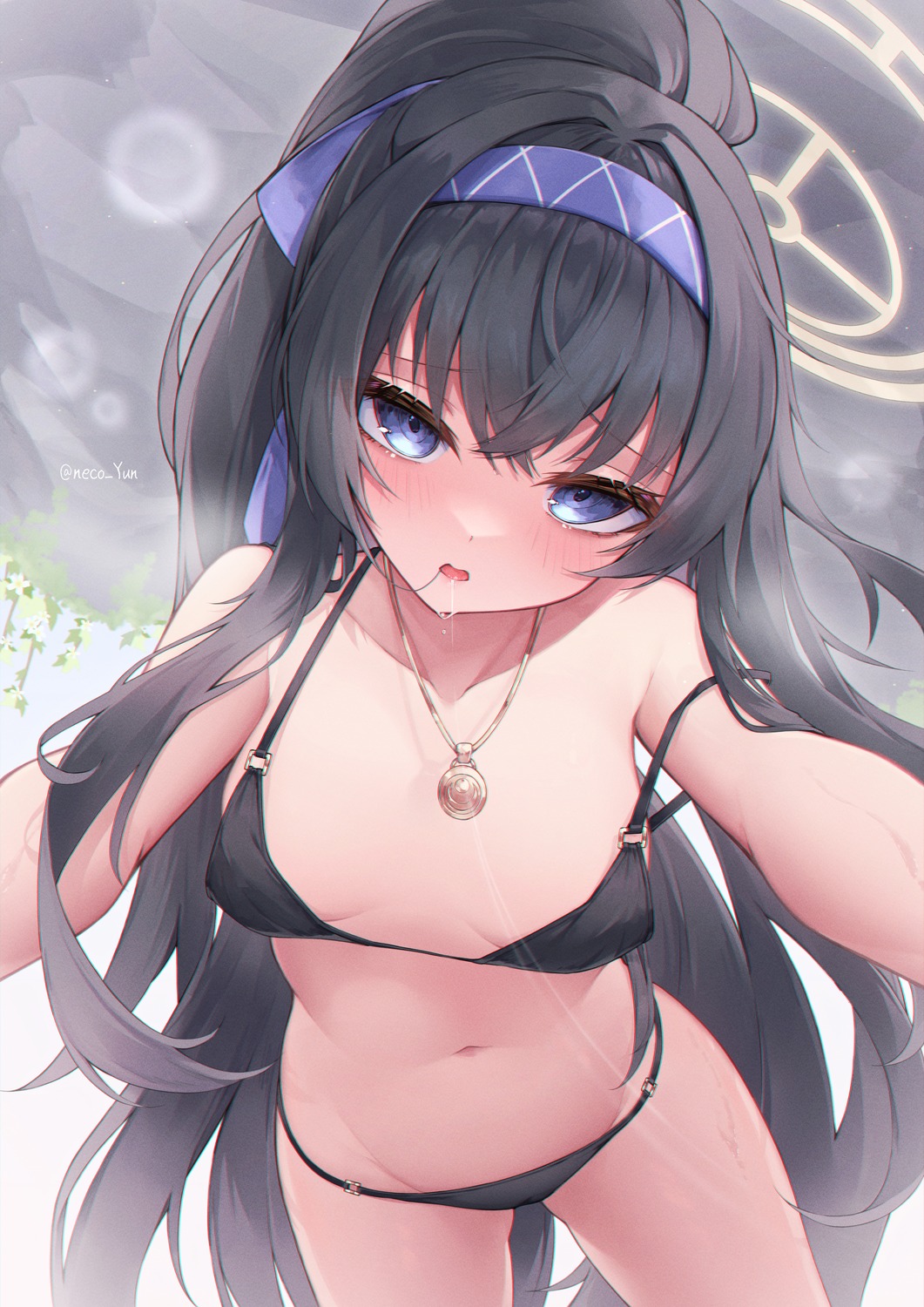 bikini blue_archive halo kozeki_ui selfie swimsuits wardrobe_malfunction yeosi