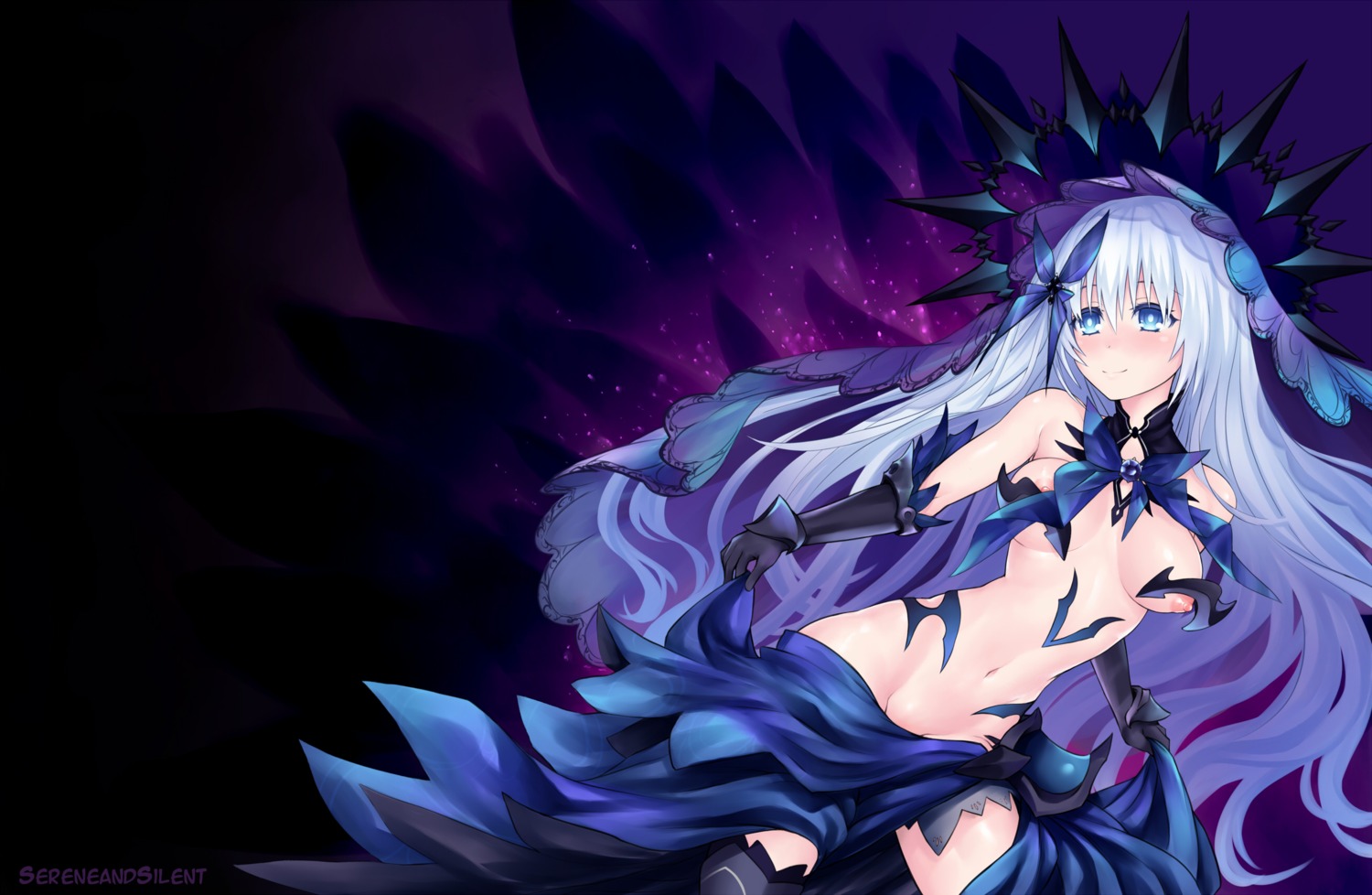 date_a_live nipples nopan sereneandsilent thighhighs tobiichi_origami topless