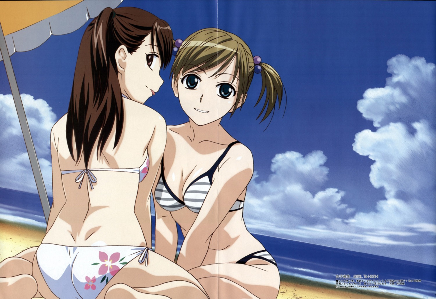 bikini cleavage crease fixme girl's_high kishimoto_seiji suzuki_yuma swimsuits takahashi_eriko