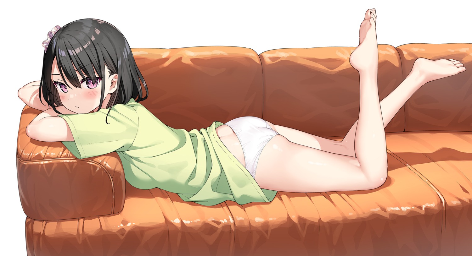 ass feet kantoku pantsu shirt_lift shizuku_(kantoku)