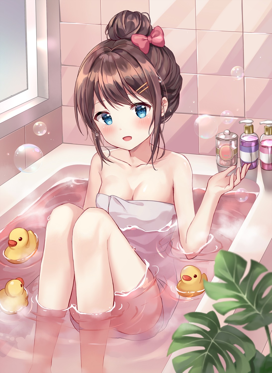 bathing mayo_(miyusa) towel wet