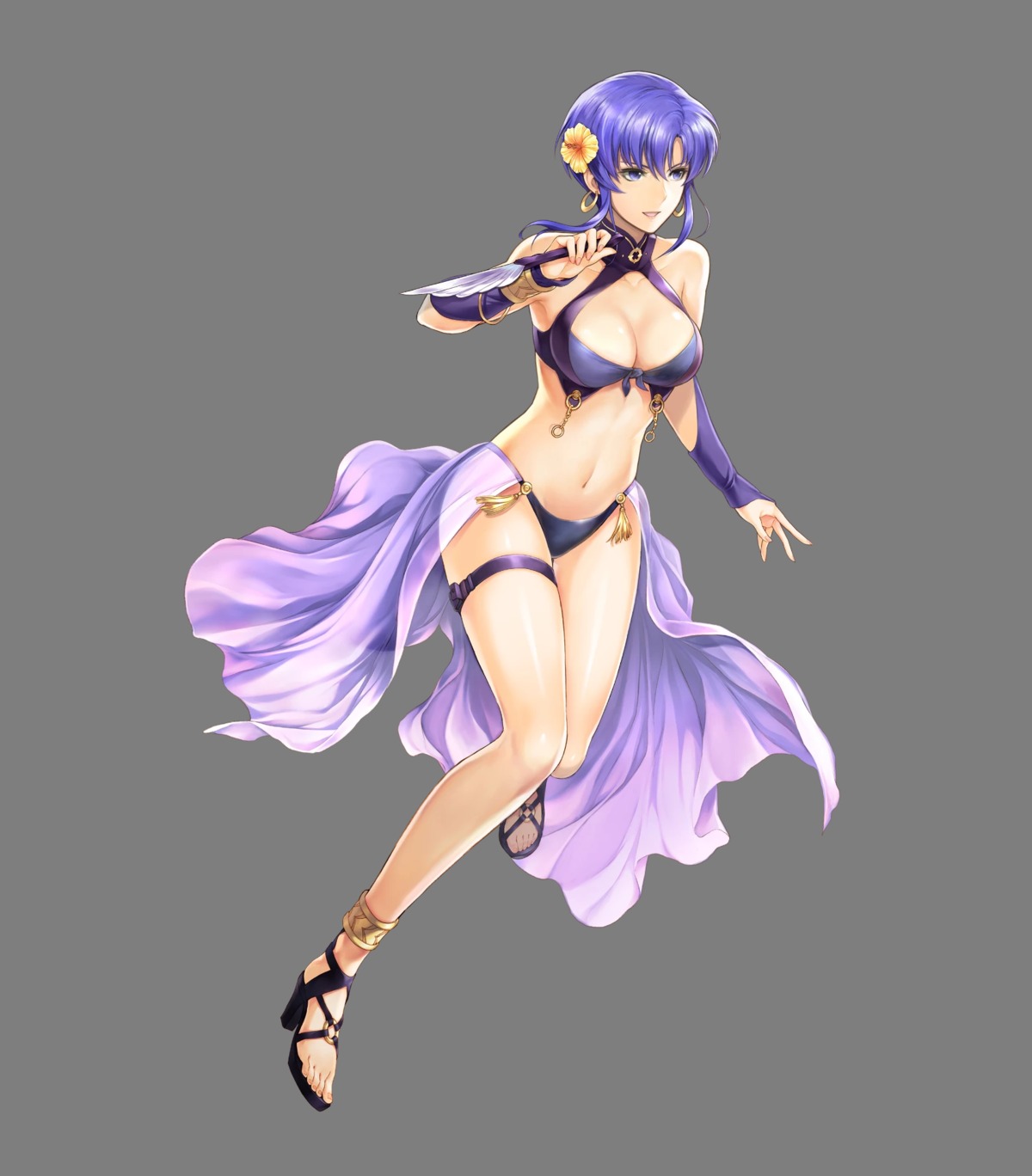 bikini cleavage fire_emblem fire_emblem:_rekka_no_ken fire_emblem_heroes garter heels nintendo see_through swimsuits transparent_png ursula_(fire_emblem) weapon yamada_koutarou