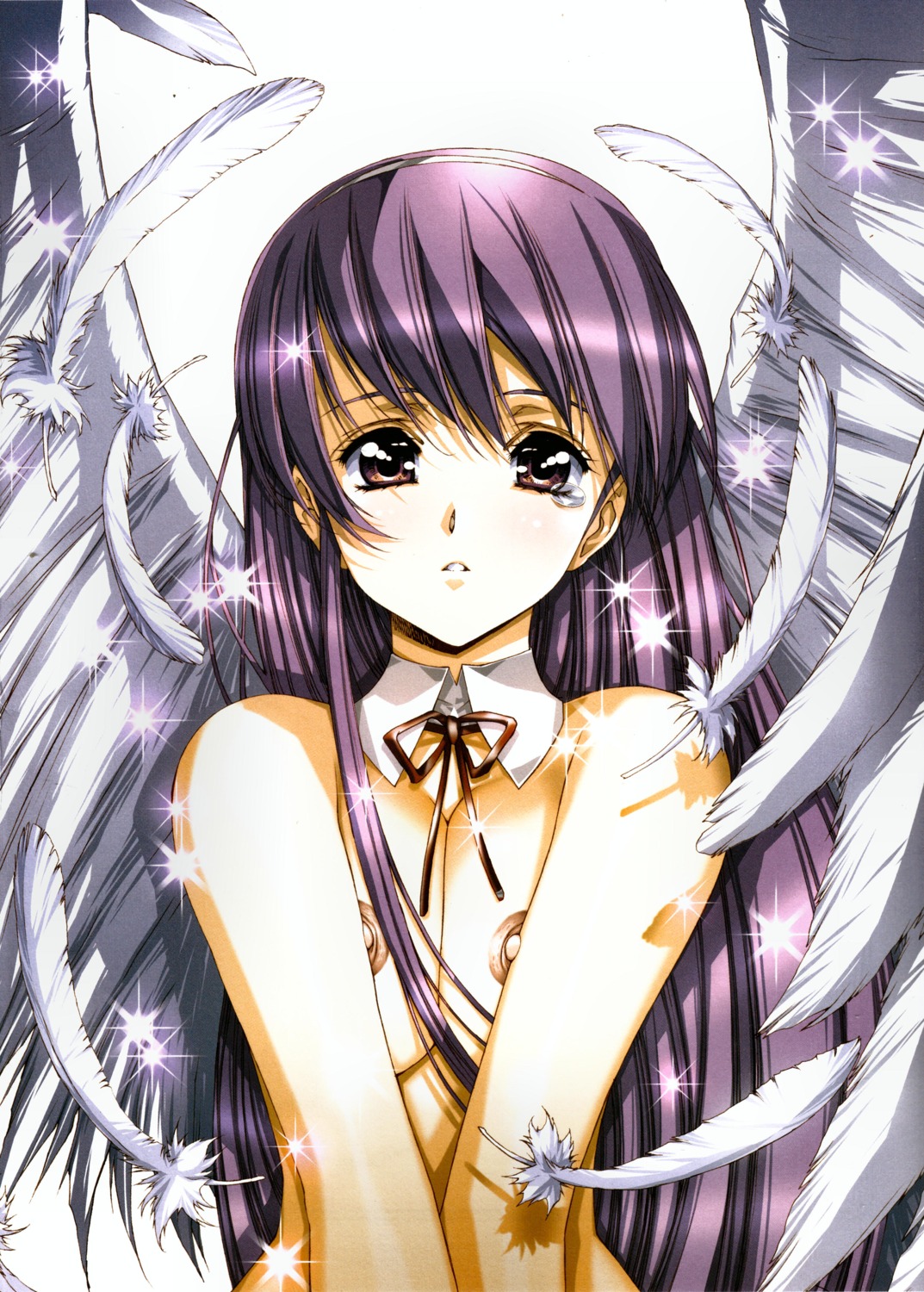 angel naked nipples urushihara_satoshi wings