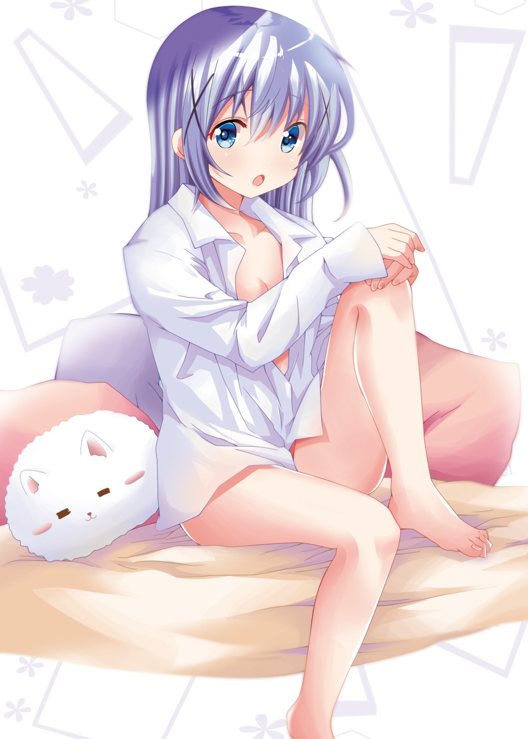 dress_shirt gochuumon_wa_usagi_desu_ka? kafuu_chino kohakugin loli no_bra open_shirt see_through tippy_(gochiusa)