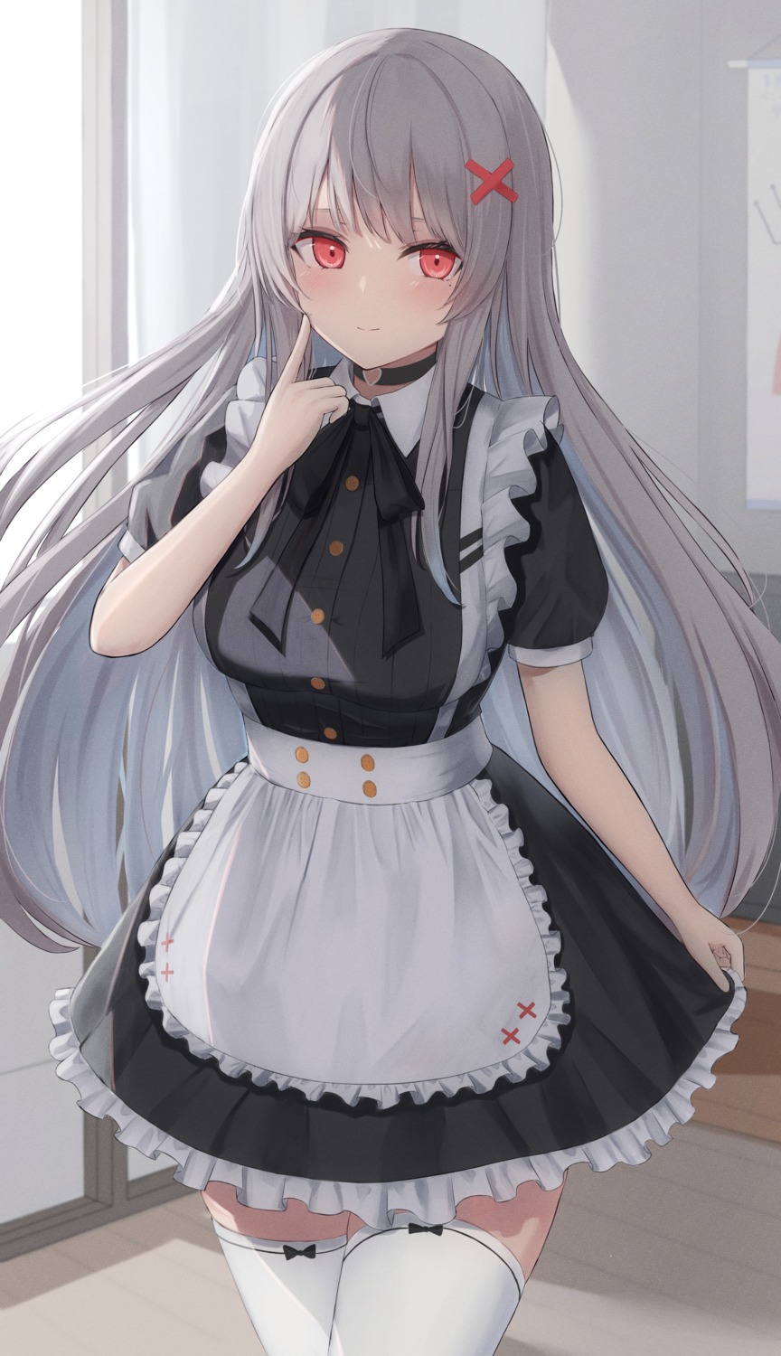 maid skirt_lift tanshio thighhighs