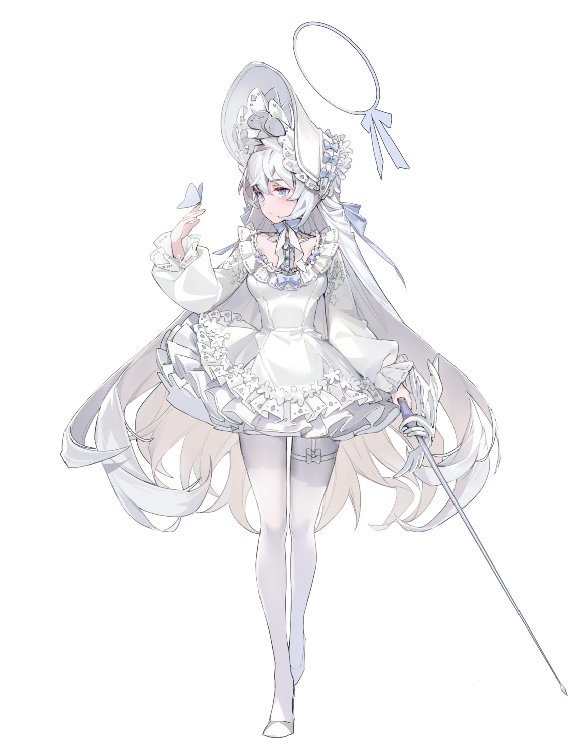 angel dress garter lolita_fashion mendou_kusai pantyhose sword