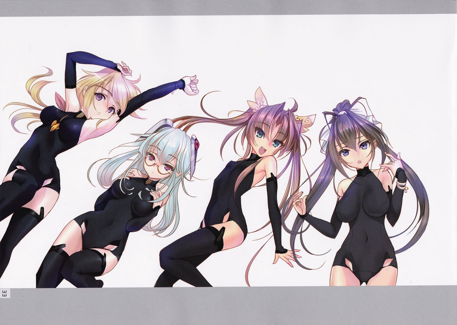 bodysuit charlotte_dunois choco huang_lingyin infinite_stratos megane sarashiki_kanzashi shinonono_houki thighhighs