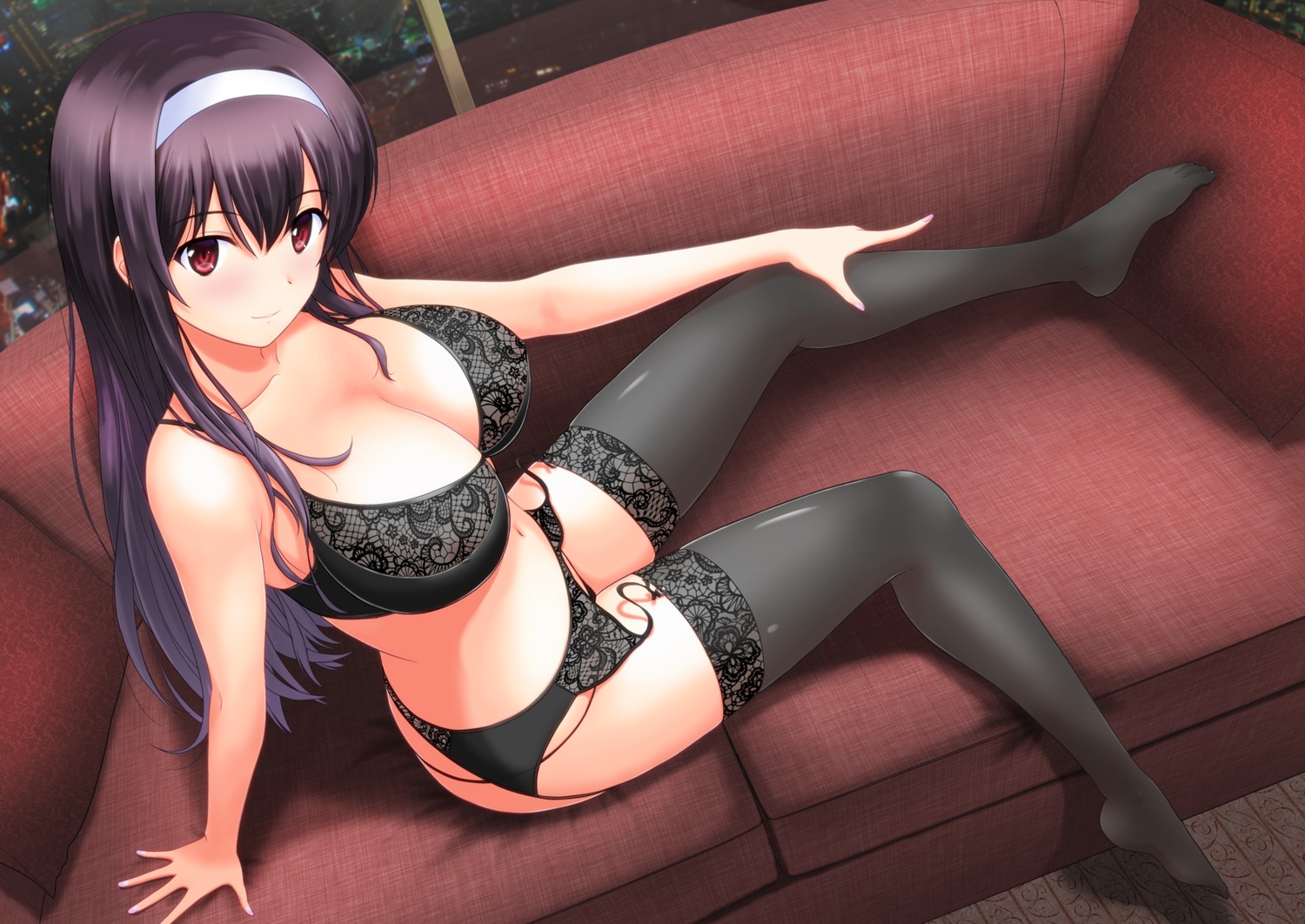 bra garter_belt kasumigaoka_utaha pantsu saenai_heroine_no_sodatekata satou_chagashi stockings thighhighs