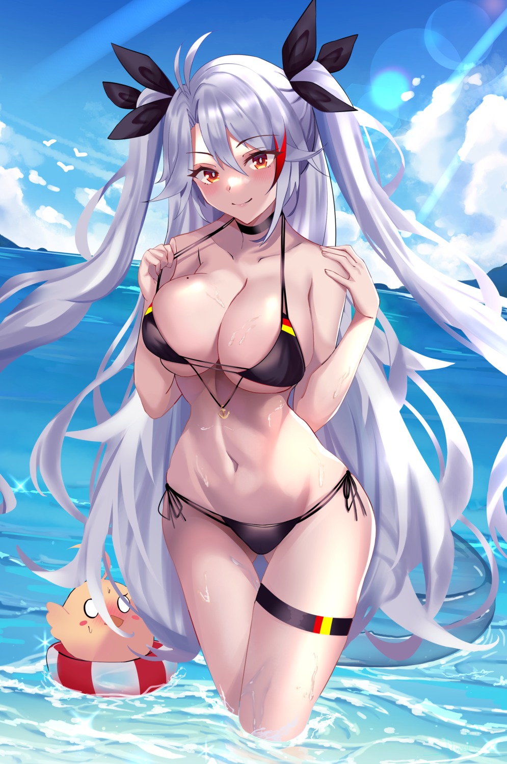 azur_lane bikini garter manjuu_(azur_lane) prinz_eugen_(azur_lane) seabread swimsuits