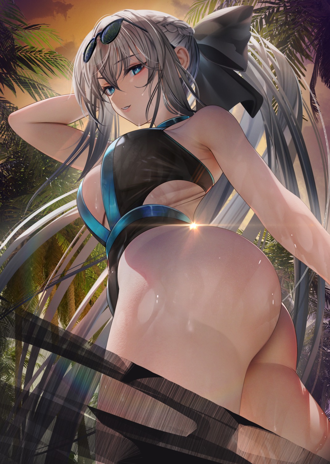 ass fate/grand_order megane morgan_le_fay_(fate) nanaken_nana swimsuits