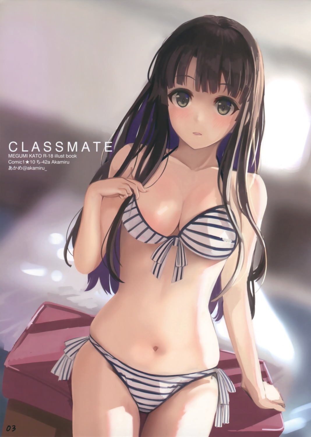 akame_(akamiru) bikini cleavage katou_megumi saenai_heroine_no_sodatekata swimsuits undressing