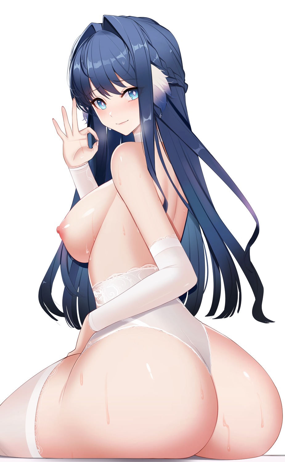 arknights ass astesia_(arknights) ateoyh nipples thighhighs thong