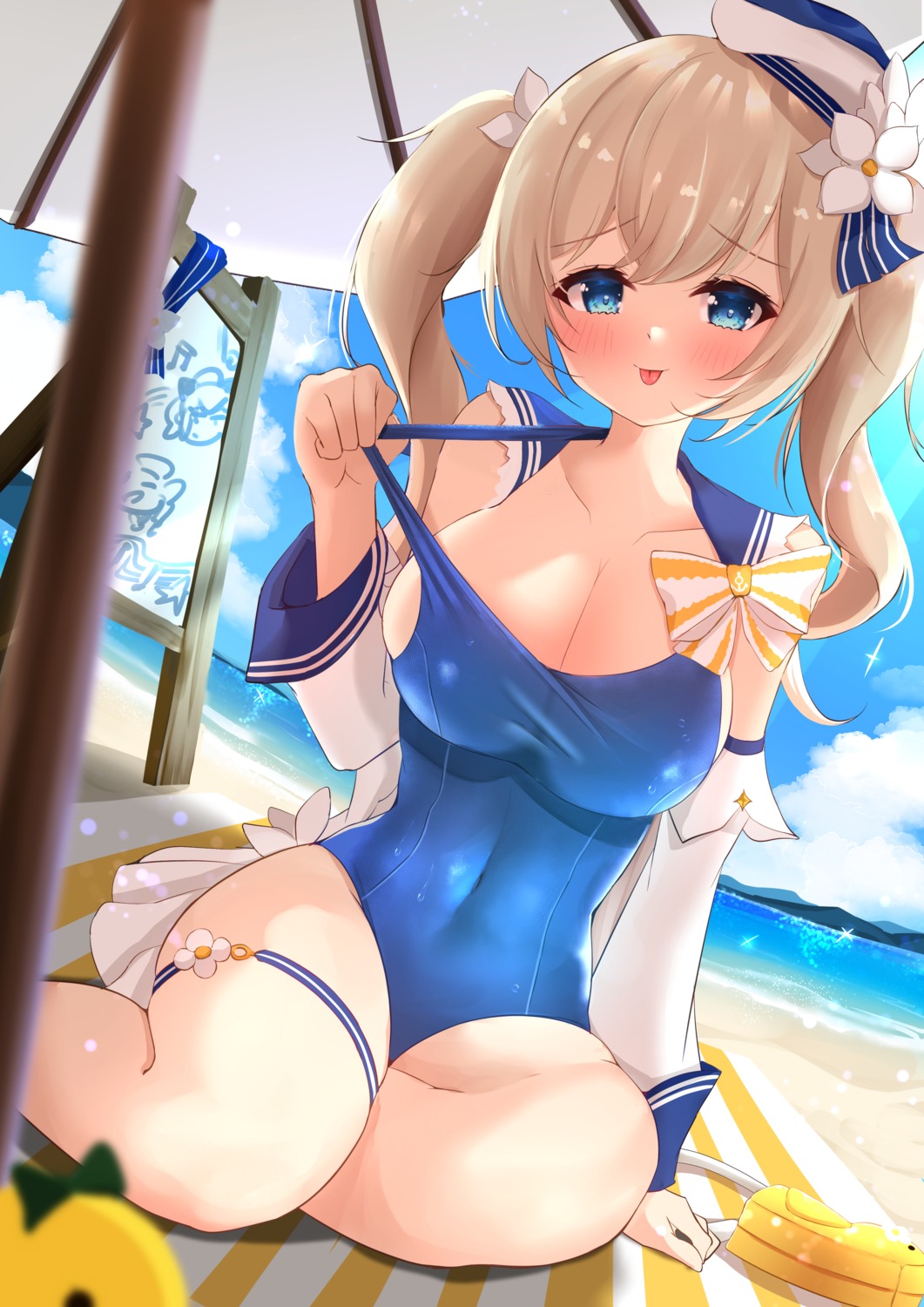 balut-man barbara_(genshin_impact) garter genshin_impact school_swimsuit swimsuits undressing