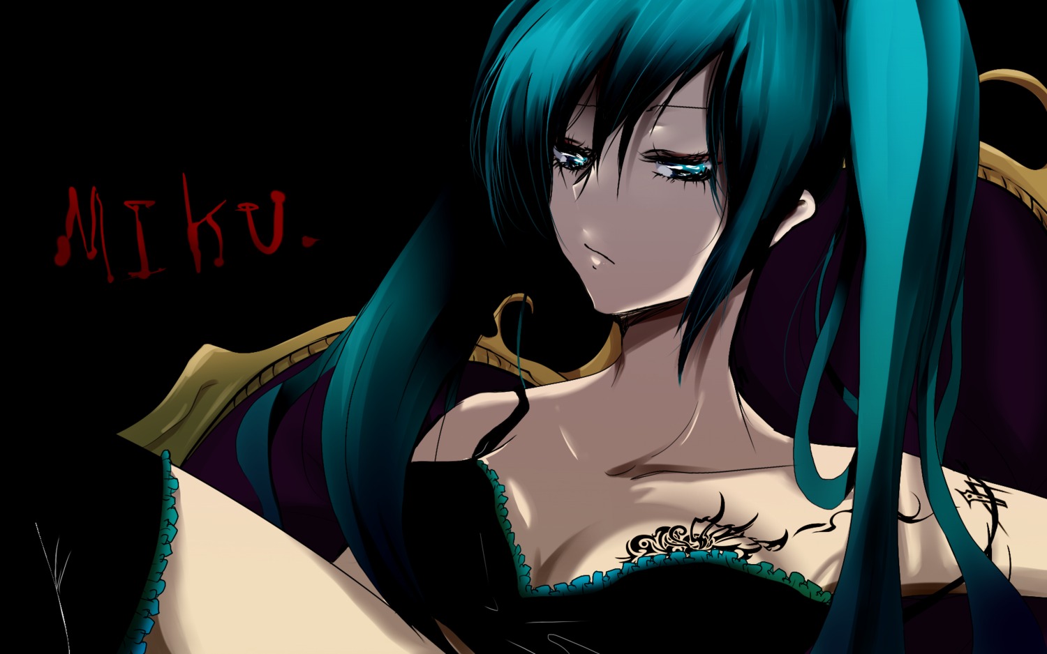 cleavage hatsune_miku kuraimu vocaloid wallpaper