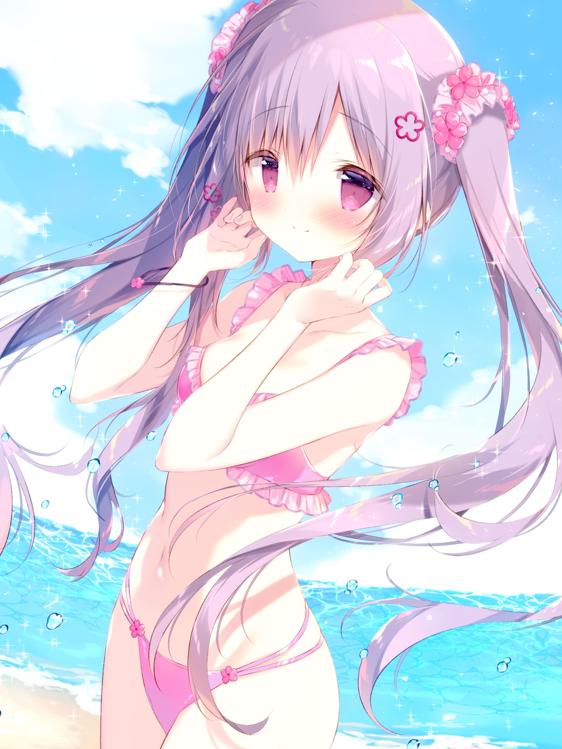 bikini kozakura_hirari shiratama swimsuits