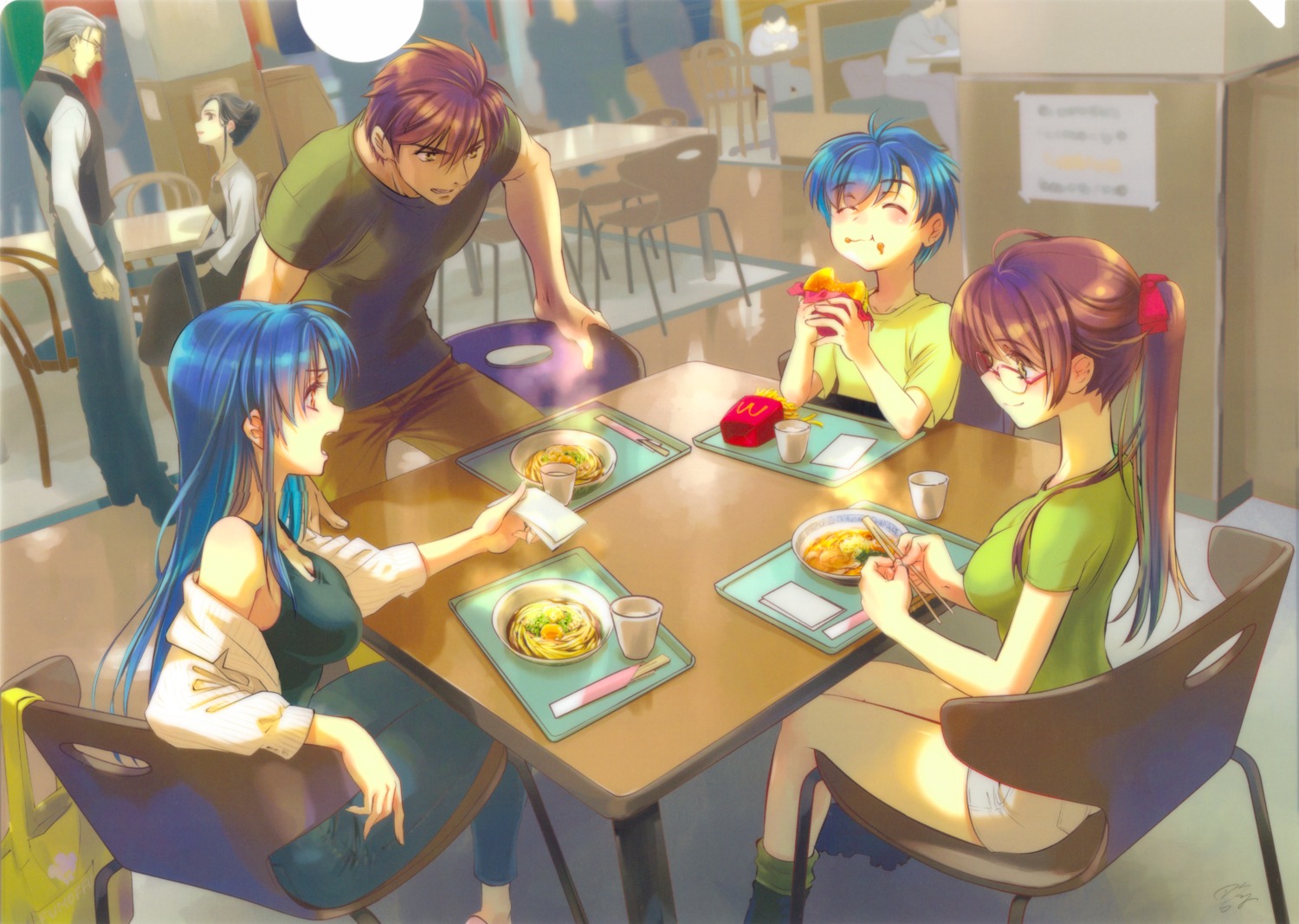 chidori_kaname cream full_metal_panic megane sagara_nami sagara_sousuke sweater tagme