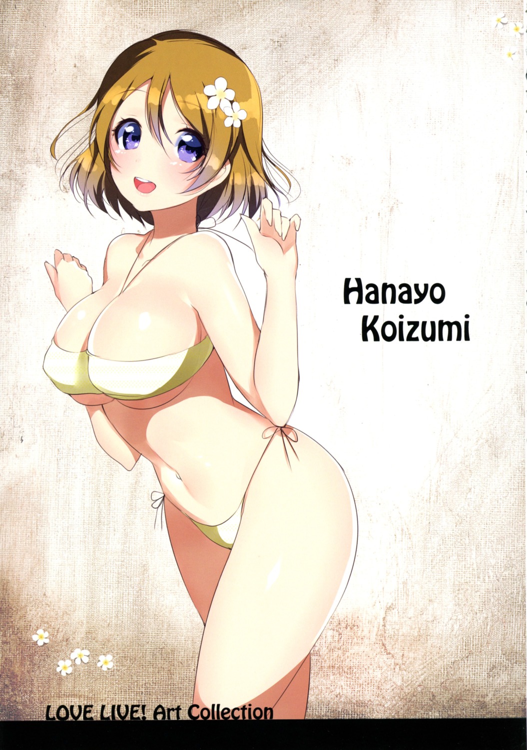 bikini cleavage cropme koizumi_hanayo love_live! matarou swimsuits underboob